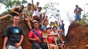 hosoda with group on hiking trail