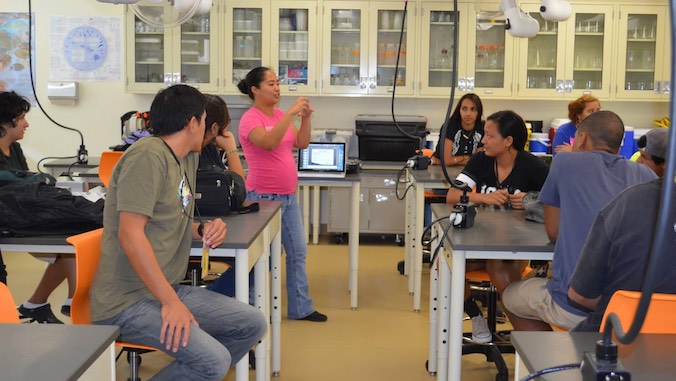 hosoda speaking to students