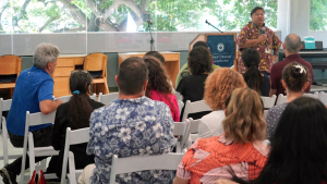 person speaking to a group