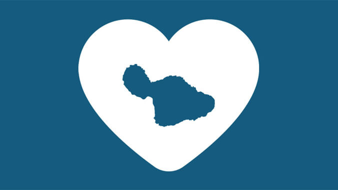 Silhouette of Maui in a heart