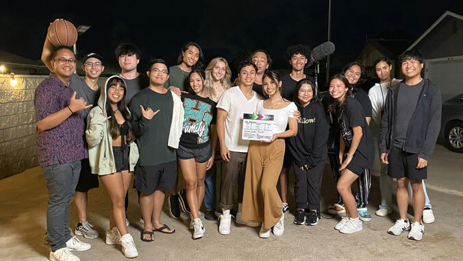 Students in film production