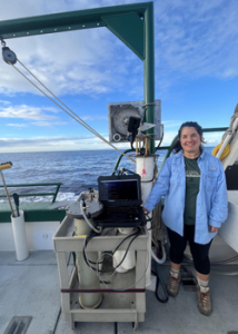 woman on a research vessel