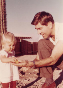 young toddler with her father