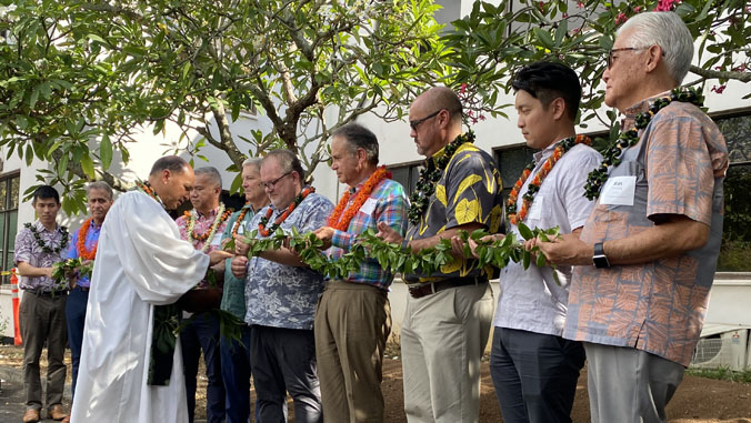 maile lei at groundbreaking