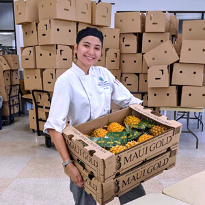 UH Maui College culinary students pivot from food prep to packing produce