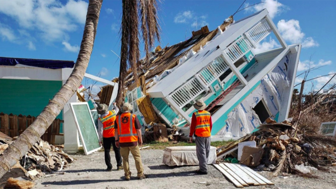 house upside down after disaster