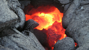 lava in between dried lava