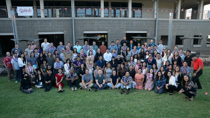Students and professionals at the networking event.