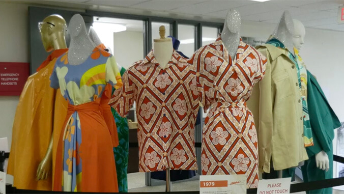 The Aloha Airline uniform collection on display