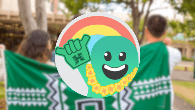 graphic of bow the rainbow warrior chatbot