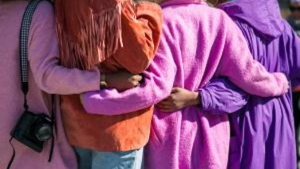 group of people hugging
