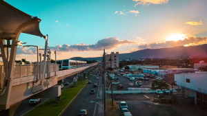 Sunset in Waipahu from the rail