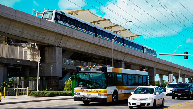 The rail and the bus