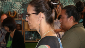 side view of a woman