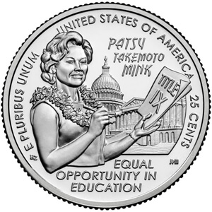 Quarter honoring Title IX champion Patsy T. Mink is released