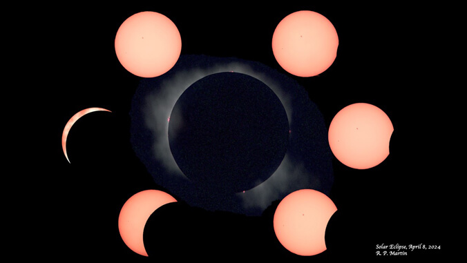 Montage of solar eclipse