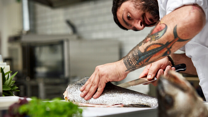 person fixing food