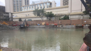 flooding in a construction site