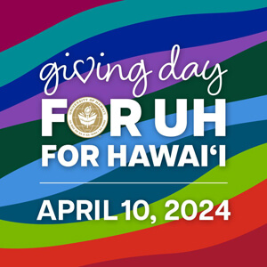 U H Giving Day 2024 words over colorful swirls