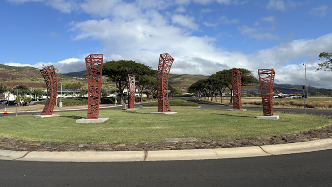 red column sculpture