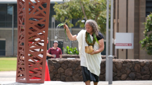 person blessing sculpture