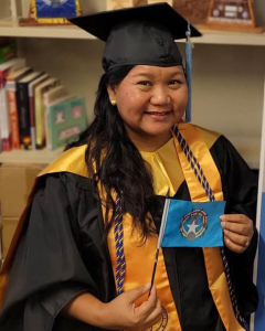 woman in cap and gown