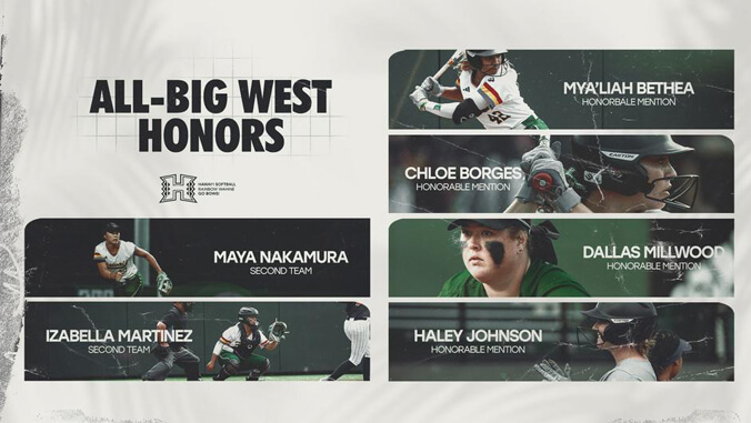 softball athletes with their name