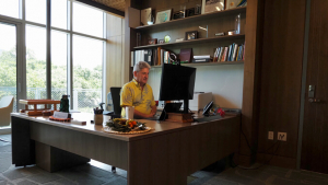 President Lassner in his office