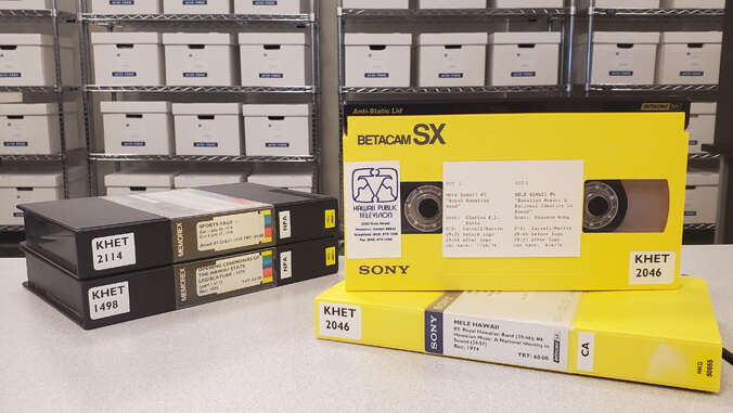 Betacam tapes from the P B S Hawaii archive