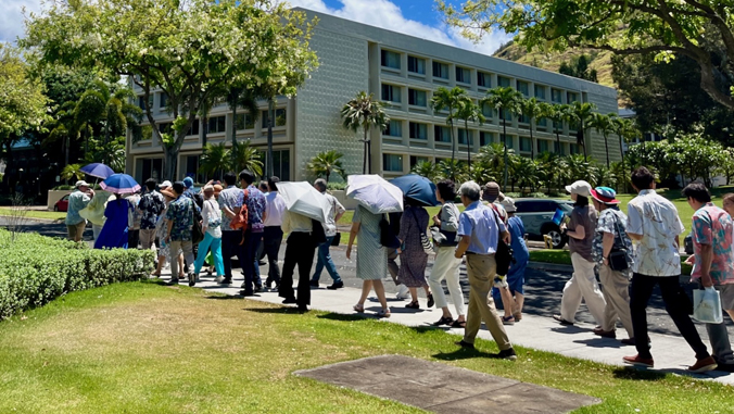 walking the campus