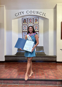 Kinsler at the City Council building