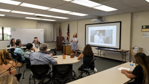 sentell presents to a group