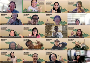 smiling faces on zoom conference screen