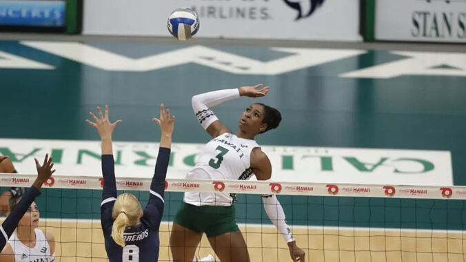 amber igiede playing volleyball