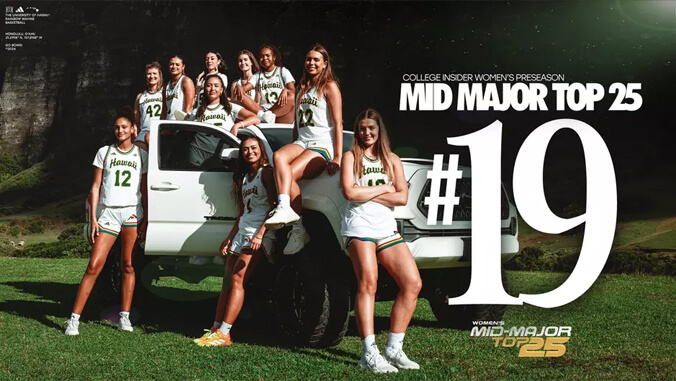 U H womens basketball team, Mid Major top 25 #19 graphic