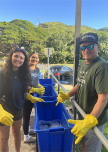 students recycling