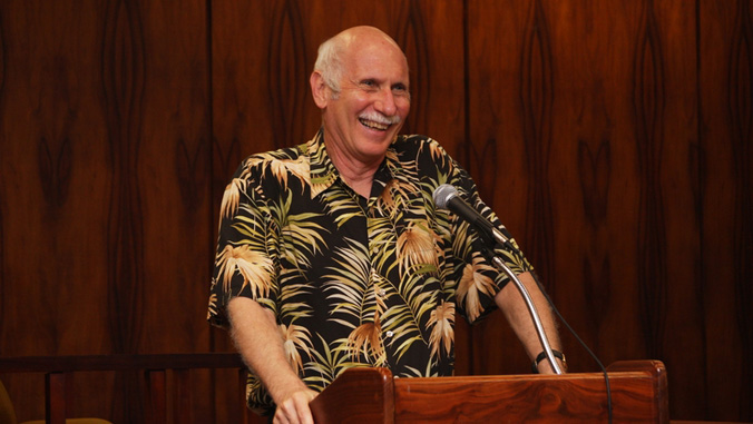 man at podium
