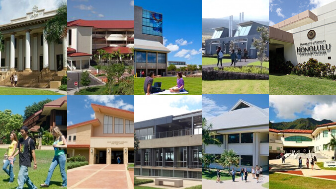 photo collage of 10 UH campuses