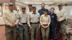 Hensel and her husband with the M K Rangers