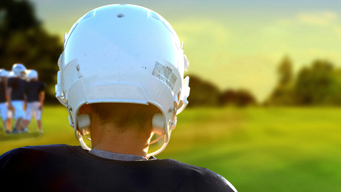 person wearing a helmet