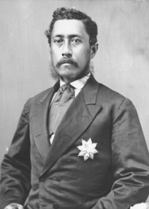 Black and white portrait of King Lunalilo