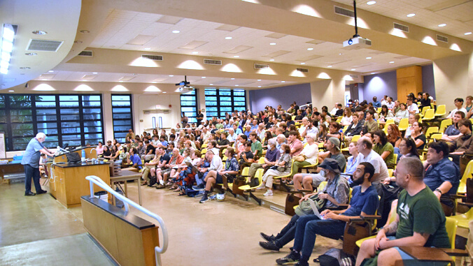 large crowd in an auditorium
