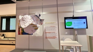 working space with a sculpture