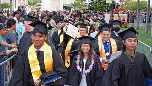 U H Maui college students at commencement