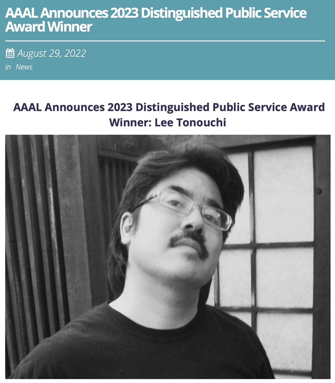 Quoted directly from AAAL:
The AAAL Distinguished Public Service Award (DPSA) recognizes individuals outside of the field of applied linguistics -- writers, journalists, politicians, lawyers, etc. -- whose work (1) raises public awareness of important social issues connected to language and (2) makes exceptional contributions to promotion of multilingualism, linguistic social and justice, and language-related human rights. This year’s recipient is Lee Tonouchi. Lee is a passionate language advocate in Hawaiʻi, where he is known as “Da Pidgin Guerilla” due to his support for the use of Pidgin, the creole language of Hawaiʻi.

Lee has published five books in Pidgin which not only tell engaging, humorous, and poignant stories, but which also invite readers to deeply reflect on the role of Pidgin and its treatment in society by families, teachers, naysayers, and people in power. His first book, Da Word (2001) was a collection of his short stories, including a story about his own revelation that Pidgin is often not considered a language by many people since its words cannot be found in a (English) dictionary, an oft-cited (and misguided) source of linguistic authority.

Lee is an accomplished writer, public speaker, community activist, and educator. Above all, he is a warrior for Pidgin speakers. In Hawaiʻi, as in many creole contexts, Pidgin has been positioned as a form of “broken English” and as a language of the working class that keeps people from climbing the socioeconomic ladder. Lee has worked to challenge this deficit view of Pidgin head on, through articulating wisdom and wit in Pidgin in his writing and public engagements.

Congratulations, Lee!

https://www.aaal.org/news/2023-distinguished-public-service-award?fbclid=IwAR3aA20Nc7iPaa0hGJIkg-D8iTz1ccMvZ-i0G6sK3CzOAuPHi0pqJbcTrD8##
