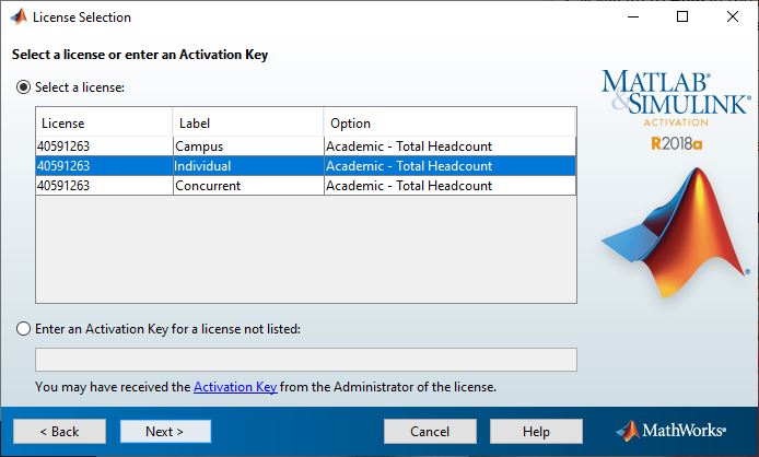 select individual license