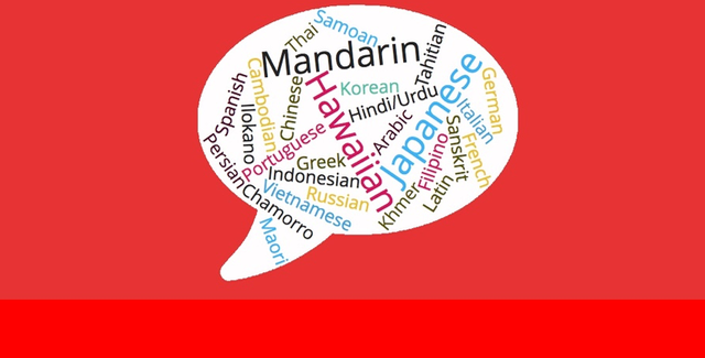 wordcloud bubble graphic with multiple languages listed