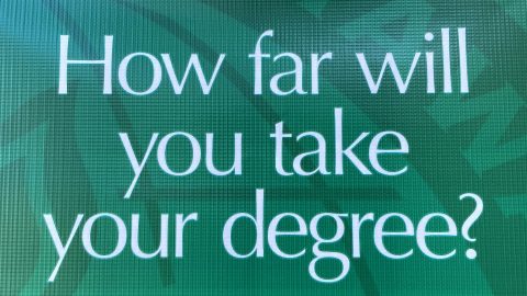 Text: how far will you take your degree?