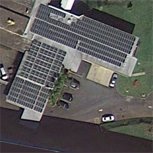 Rooftop solar arrays on the North Hawaii Education and Research Center