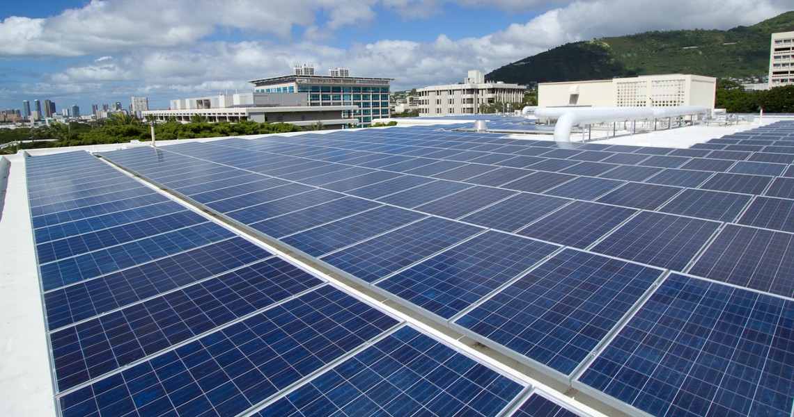 photo of John A. Burns Hall photo voltaic system